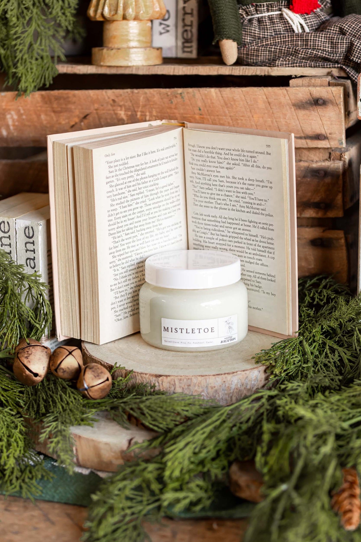 Apothecary Candle-Mistletoe The Little Burlap Barn