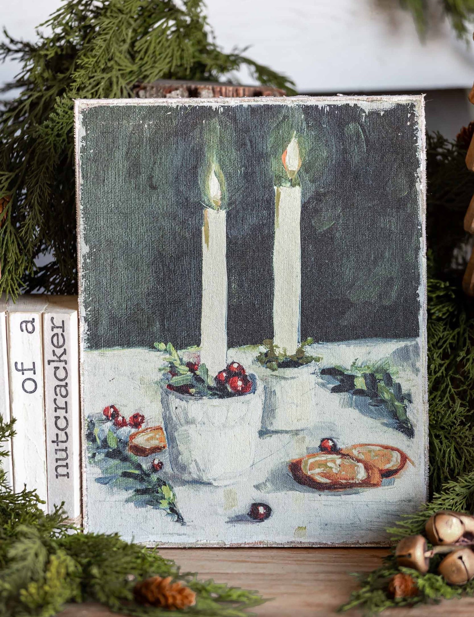 Holiday Candlelit Dinner Canvas Print Creative Co-Op
