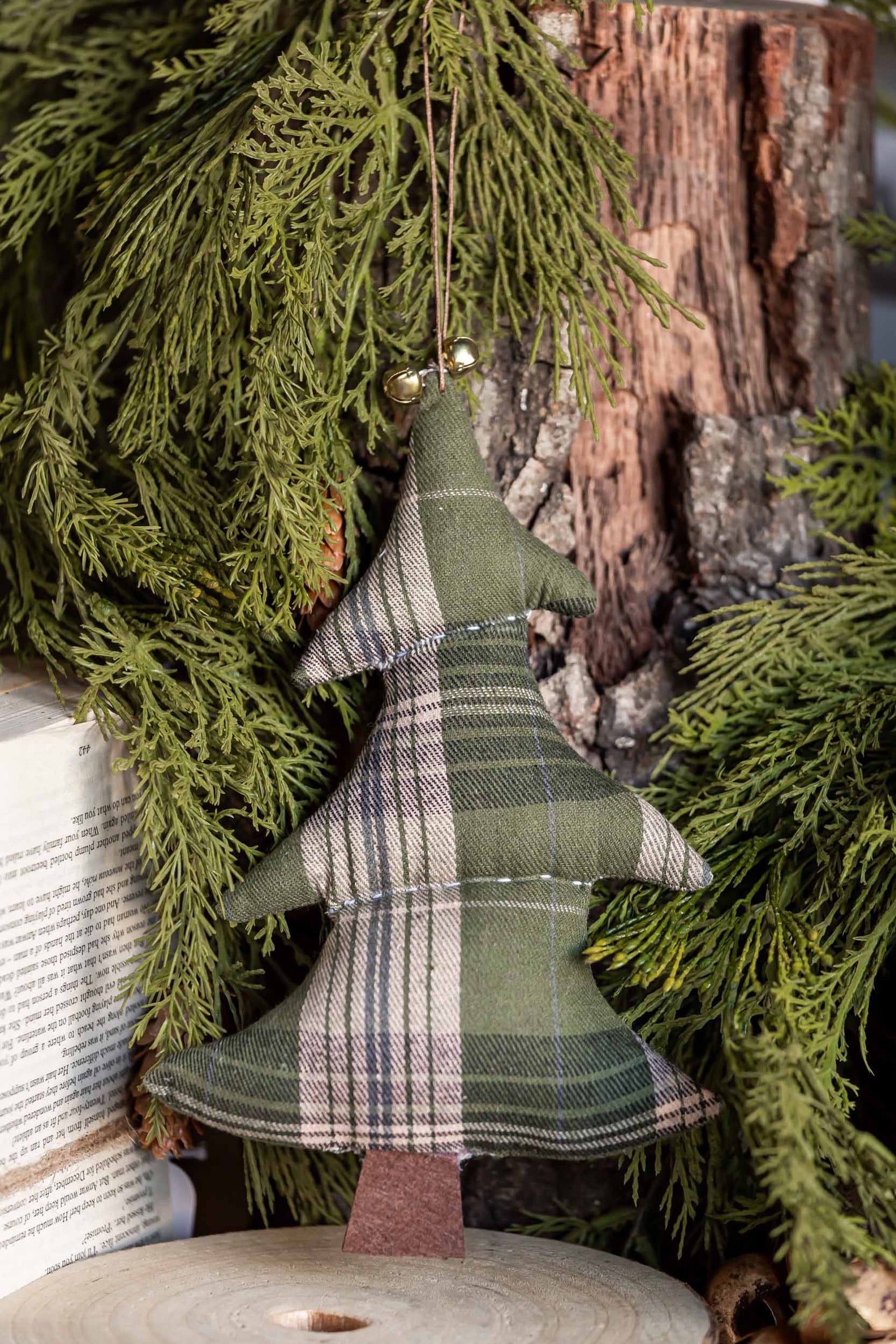 Plaid Tree Ornament Creative Co-Op