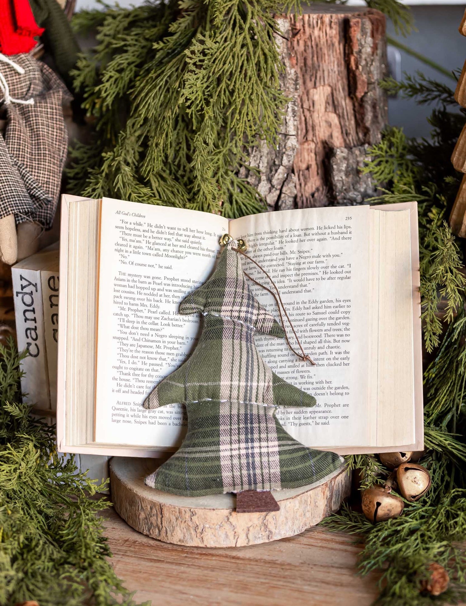 Plaid Tree Ornament Creative Co-Op
