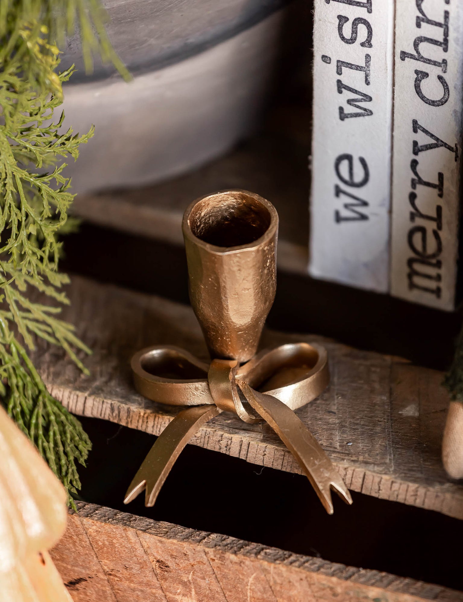Hand-Forged Bow Candlestick Creative Co-Op