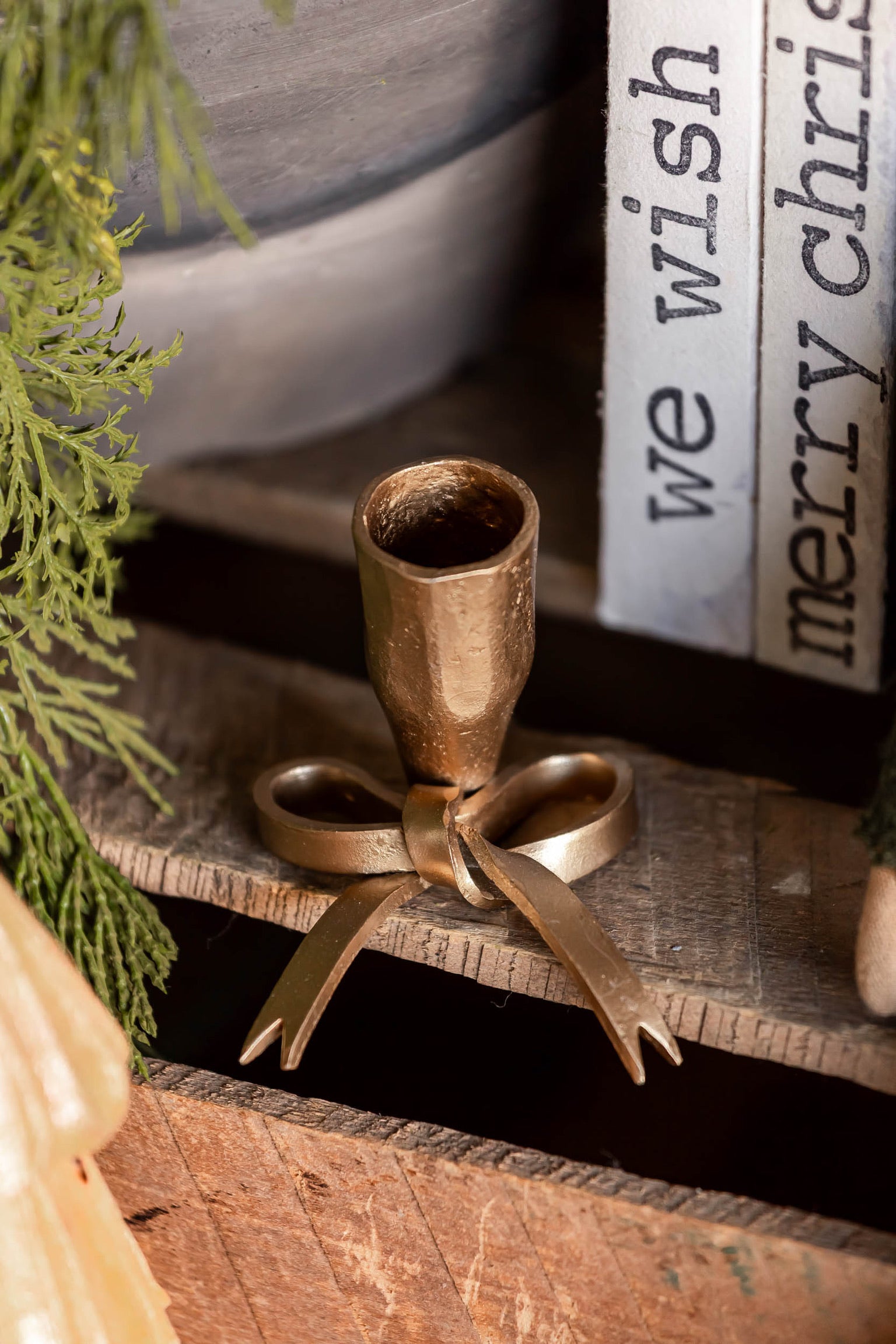 Hand-Forged Bow Candlestick Creative Co-Op