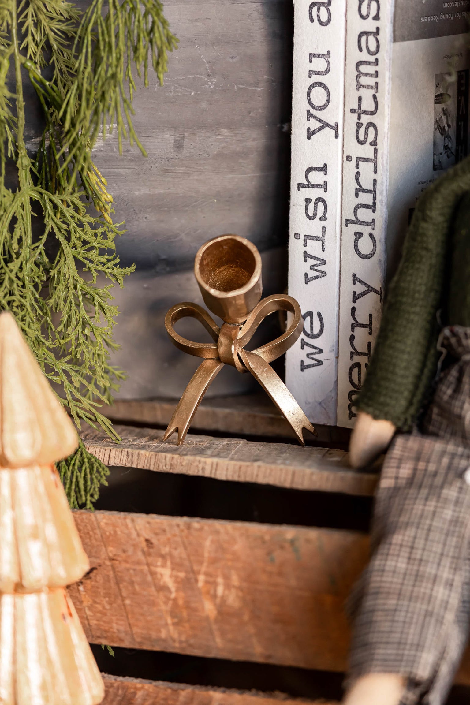 Hand-Forged Bow Candlestick Creative Co-Op
