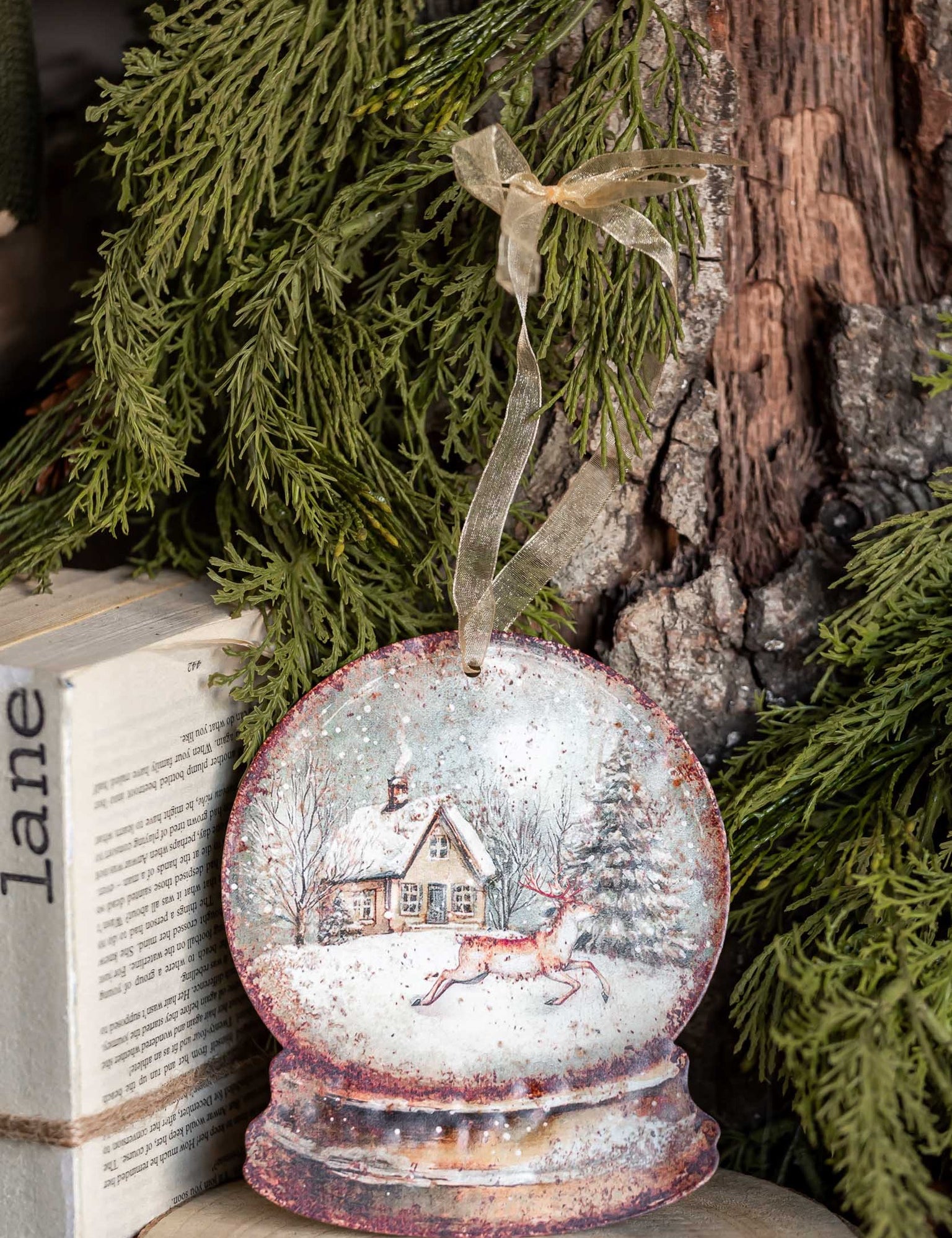 Snow Globe Cabin Scene Ornament Ragon House