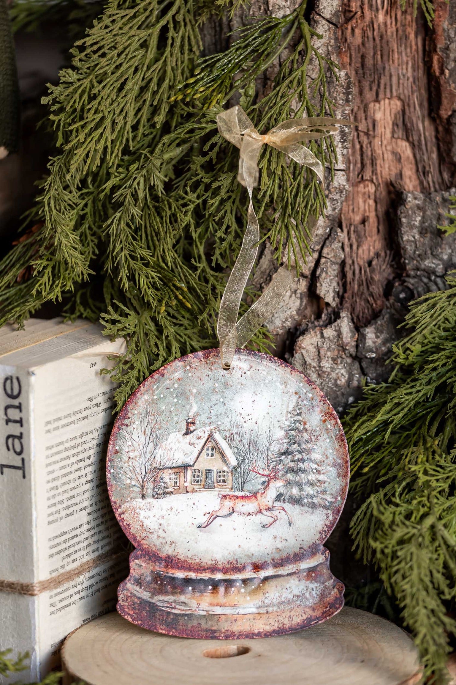 Snow Globe Cabin Scene Ornament Ragon House