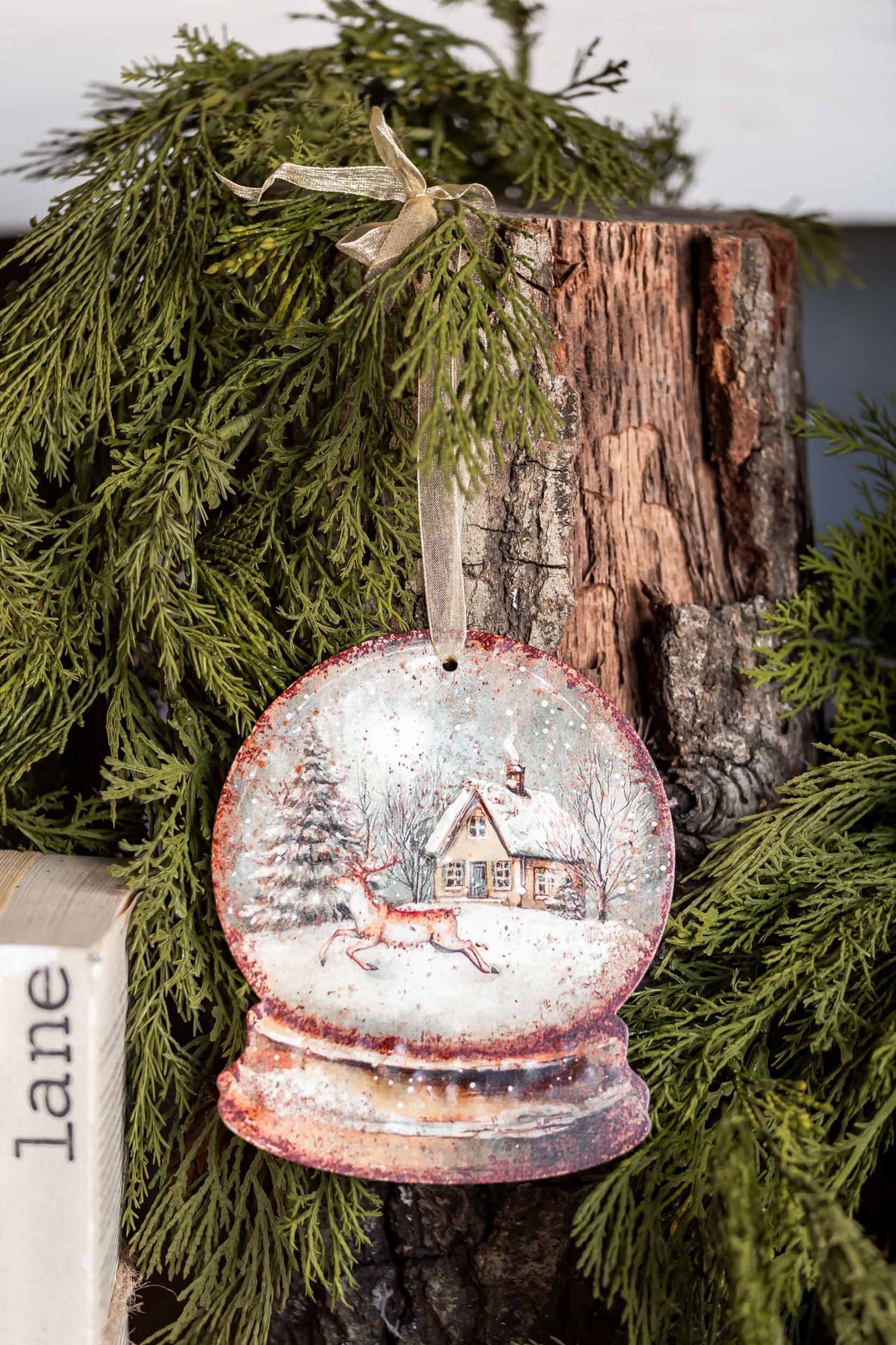 Snow Globe Cabin Scene Ornament Ragon House