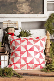 Embroidered Peppermint Square Pillow Creative Co-Op