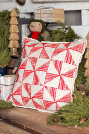 Embroidered Peppermint Square Pillow Creative Co-Op
