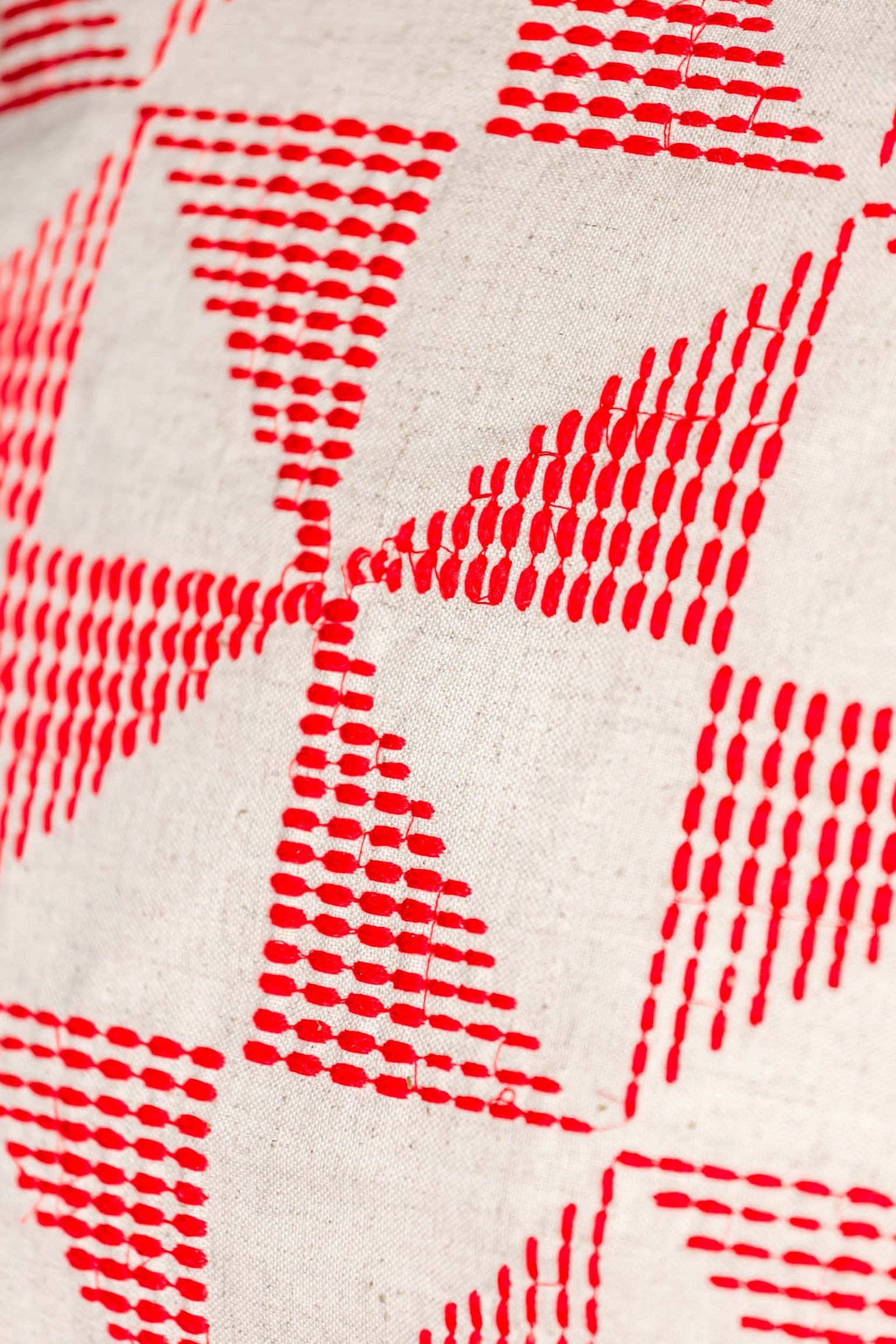 Embroidered Peppermint Square Pillow Creative Co-Op