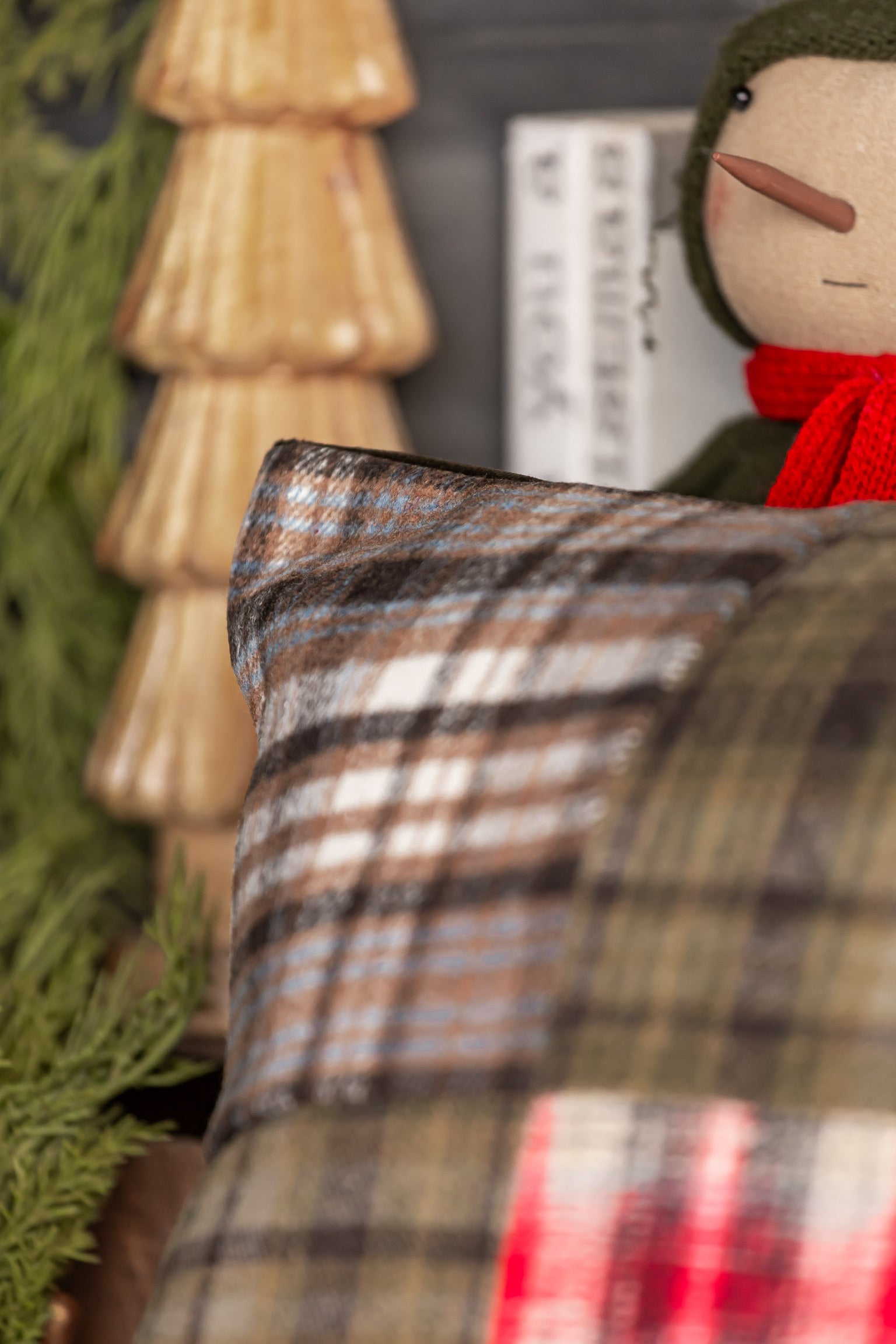 Plaid Patchwork Pillow Creative Co-Op