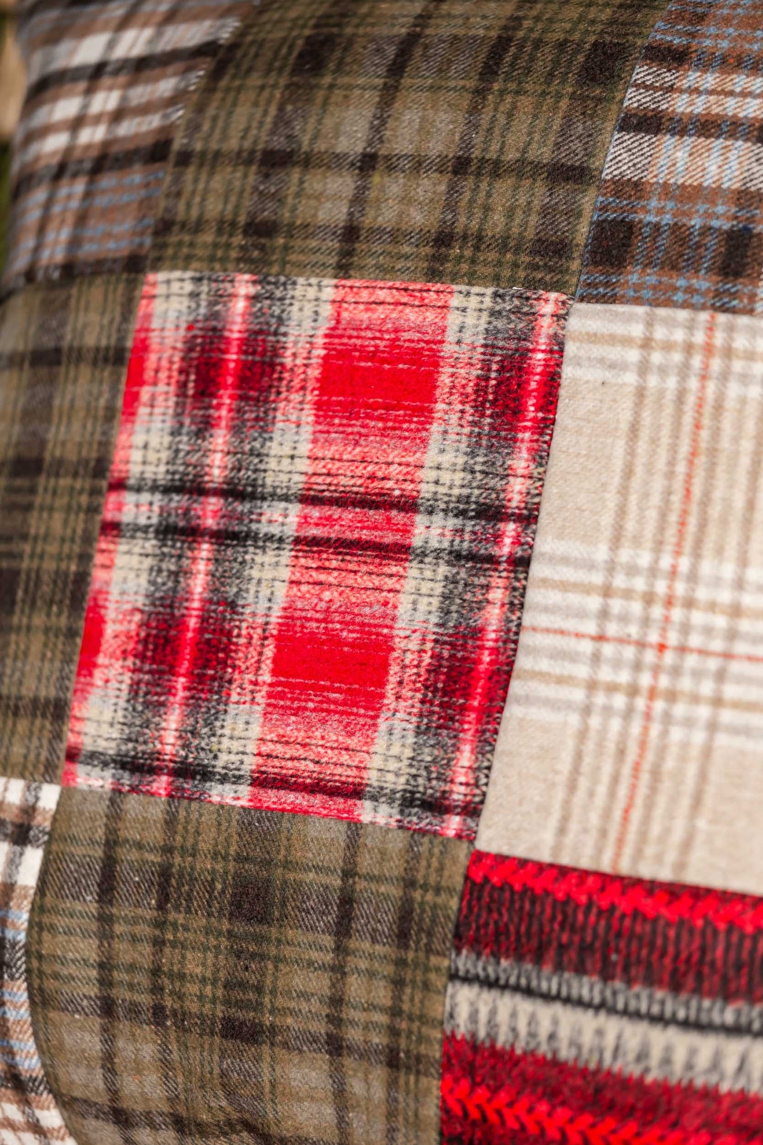 Plaid Patchwork Pillow Creative Co-Op