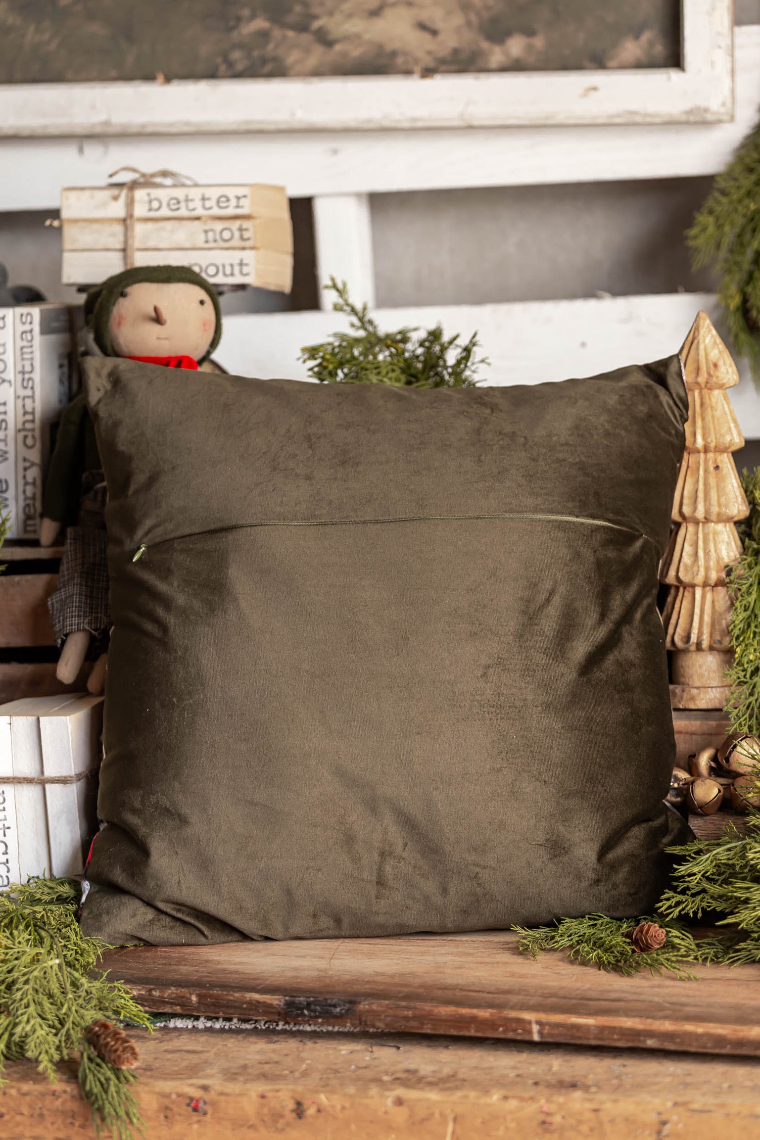 Plaid Patchwork Pillow Creative Co-Op