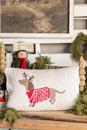 Christmas Sweater Dachshund Pillow Creative Co-Op