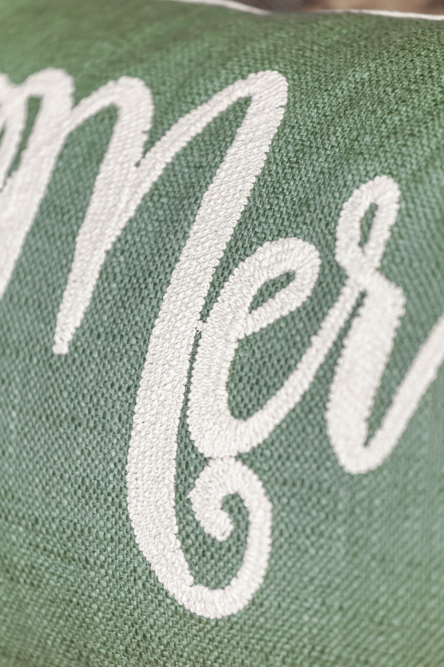 Embroidered Merry Lumbar Pillow Creative Co-Op