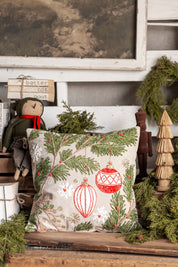 Embroidered Christmas Pine Pillow Creative Co-Op