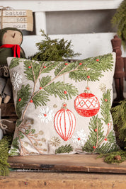 Embroidered Christmas Pine Pillow Creative Co-Op