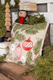 Embroidered Christmas Pine Pillow Creative Co-Op