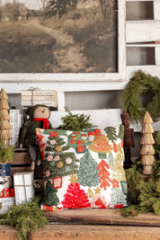 Tufted Christmas Trees Pillow Creative Co-Op