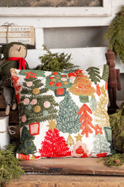 Tufted Christmas Trees Pillow Creative Co-Op