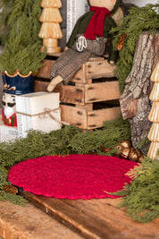 Crocheted Red Placemat Creative Co-Op