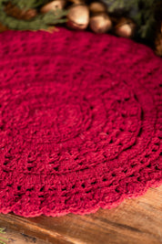 Crocheted Red Placemat Creative Co-Op