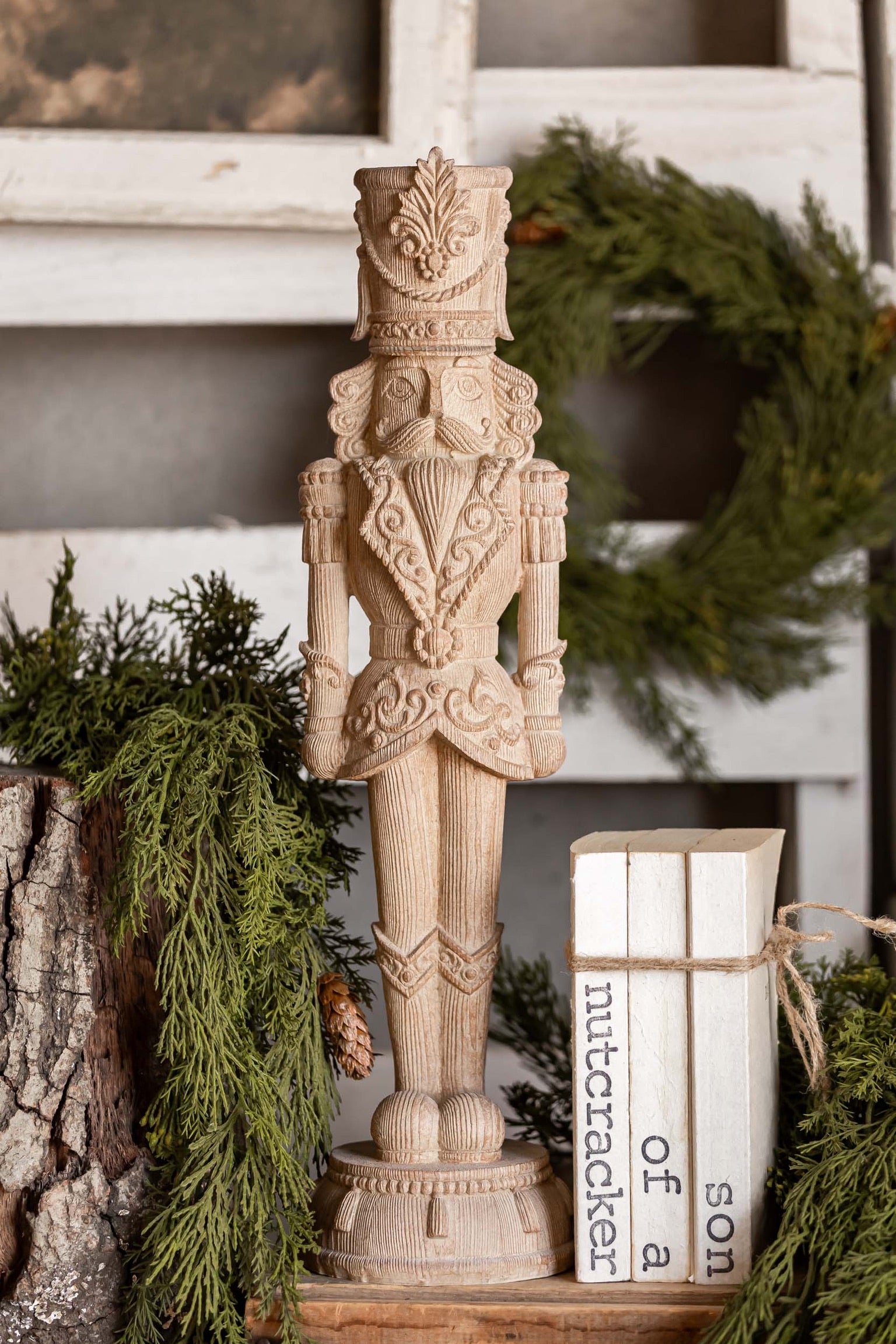 Natural Ornate Carved Nutcracker Raz Imports