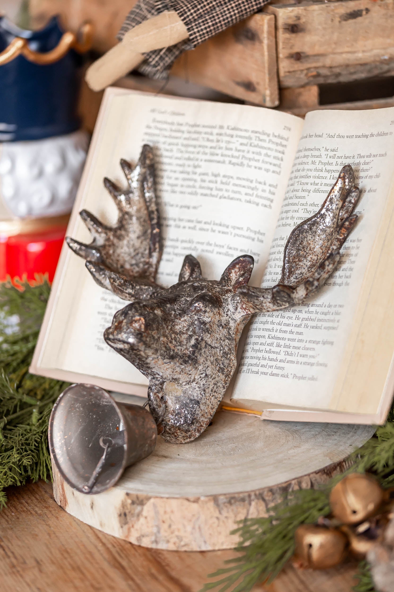 Hand-Forged Cast Iron Moose Wall Mount Creative Co-Op