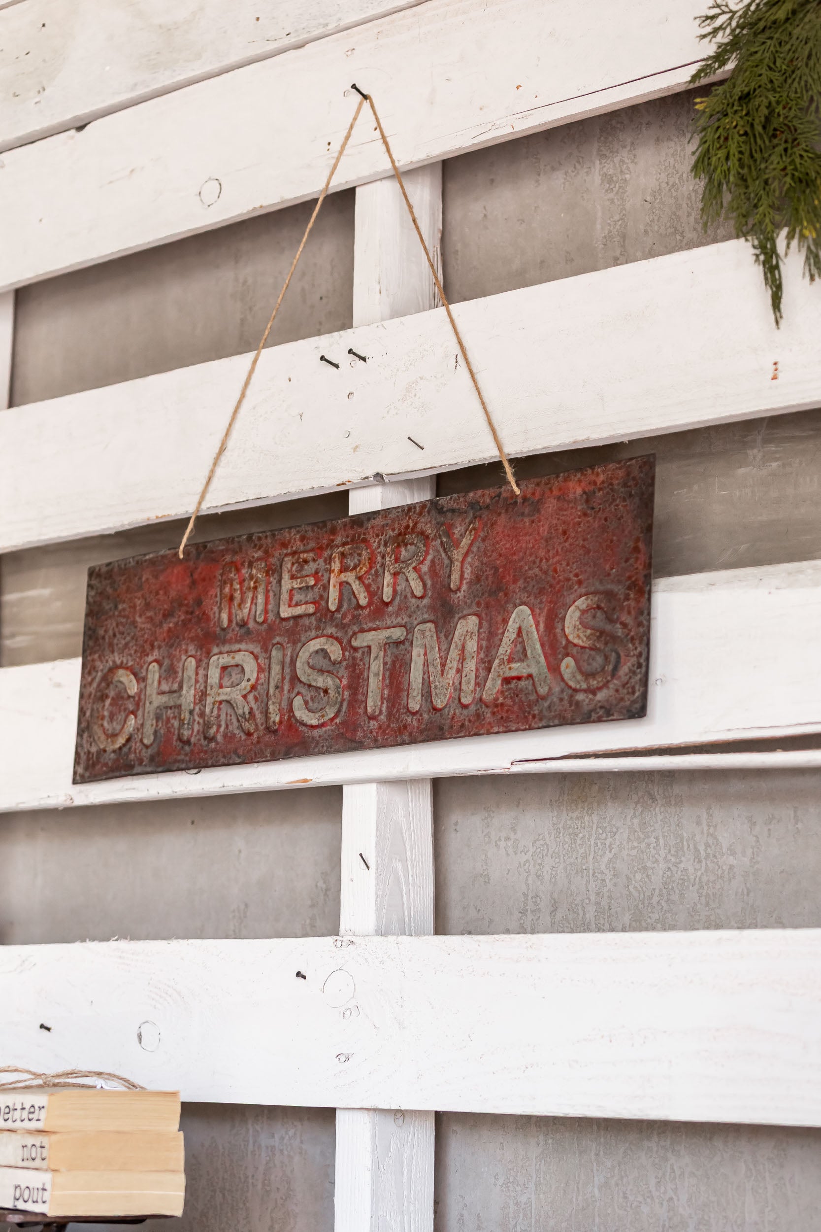 Weathered Merry Christmas Sign Ragon House