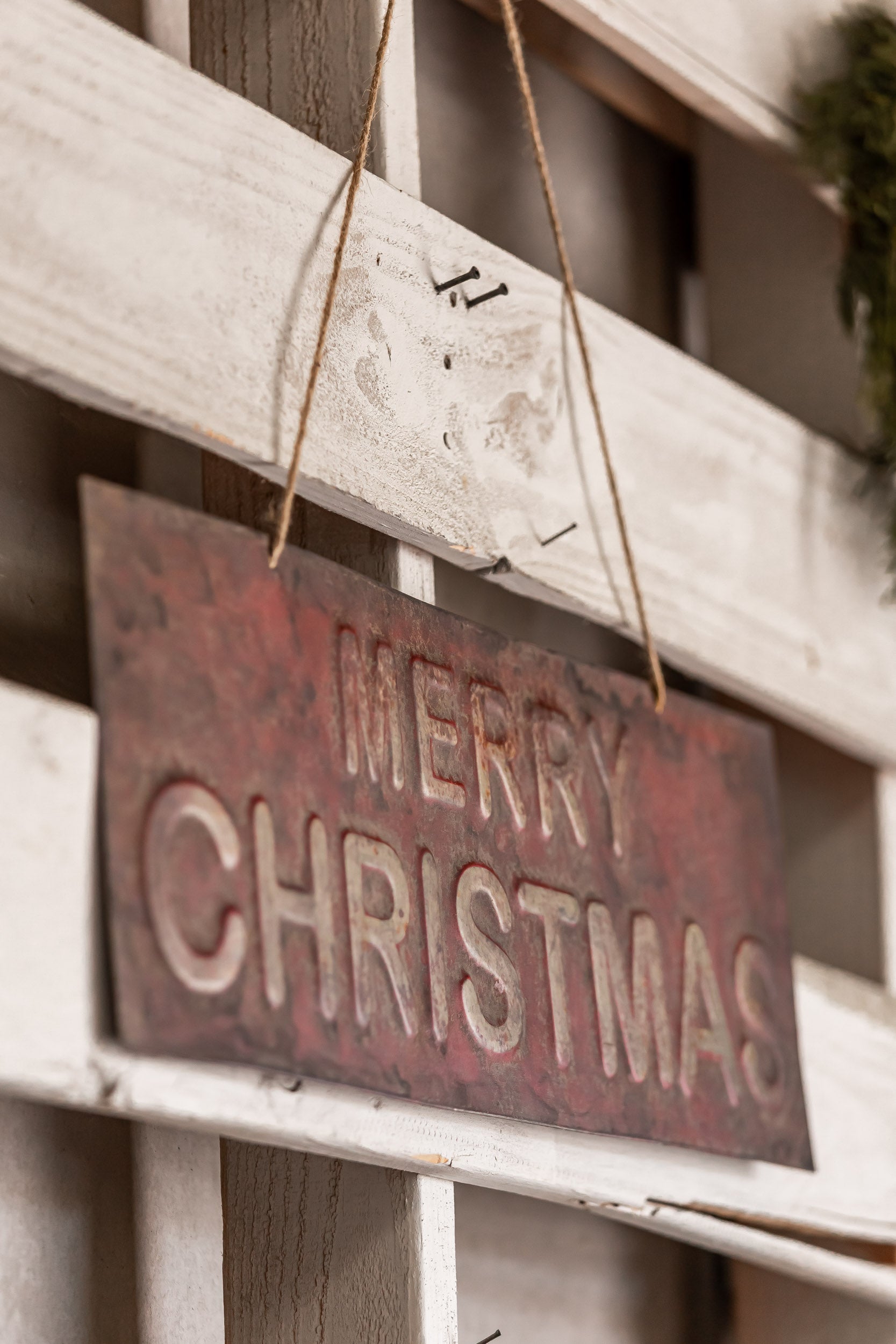 Weathered Merry Christmas Sign Ragon House