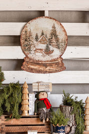 Cozy Cabin Sledding Snow Globe Sign Ragon House