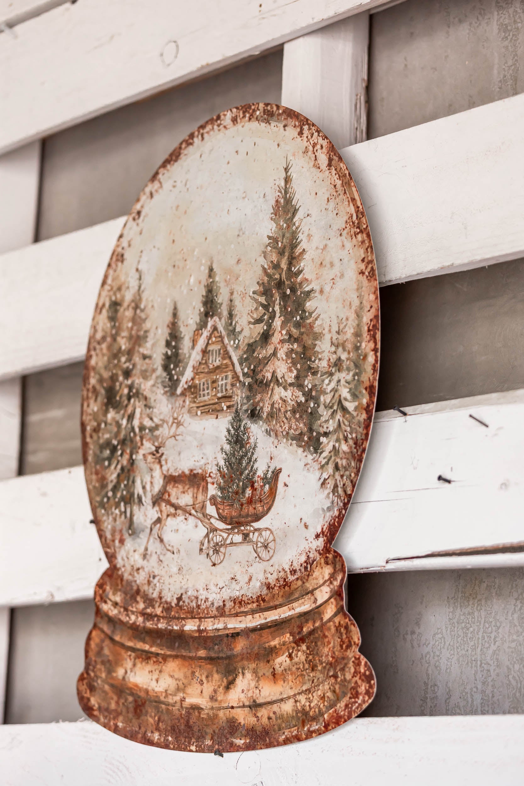 Cozy Cabin Sledding Snow Globe Sign Ragon House