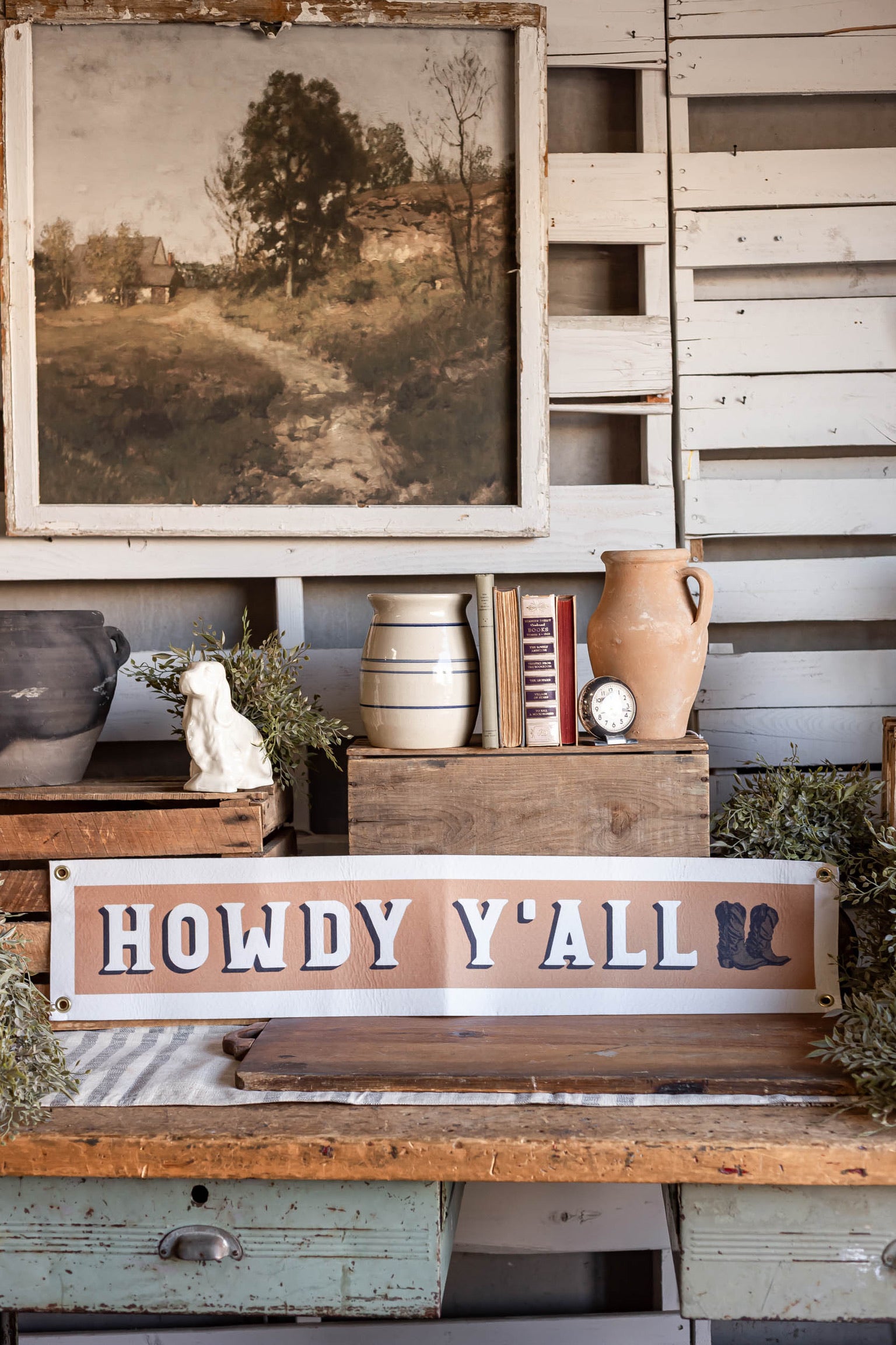Howdy Y'all Felt Banner Benoit's Design Co.
