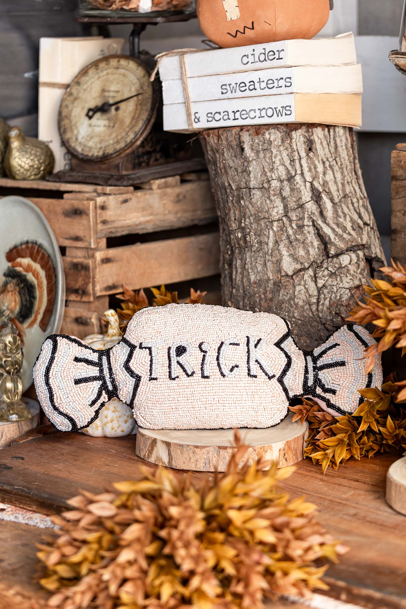 Beaded Trick or Treat Pillow Creative Co-Op