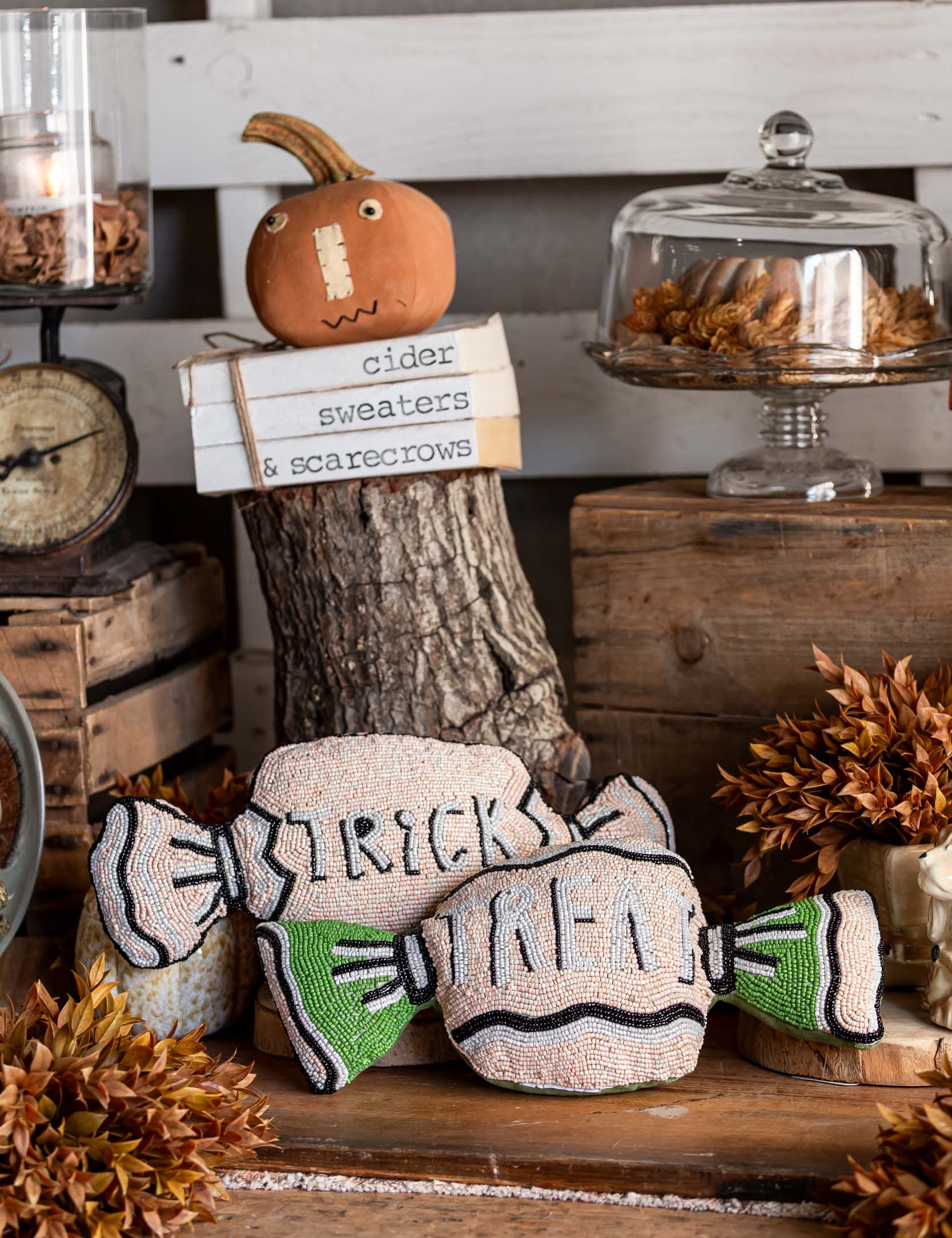 Beaded Trick or Treat Pillow Creative Co-Op