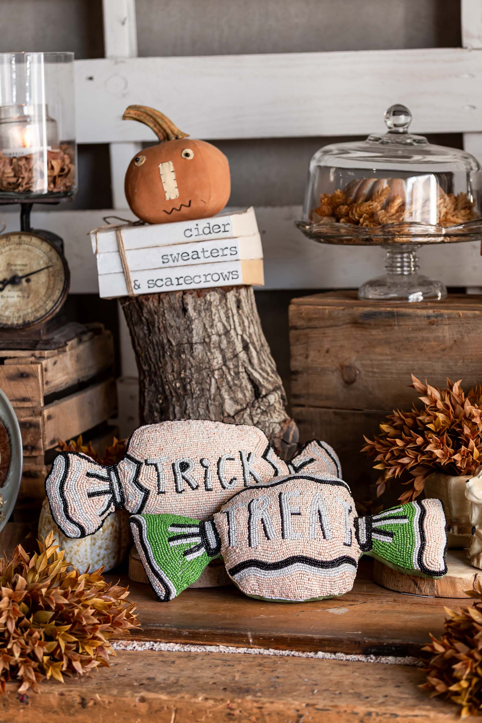 Beaded Trick or Treat Pillow Creative Co-Op