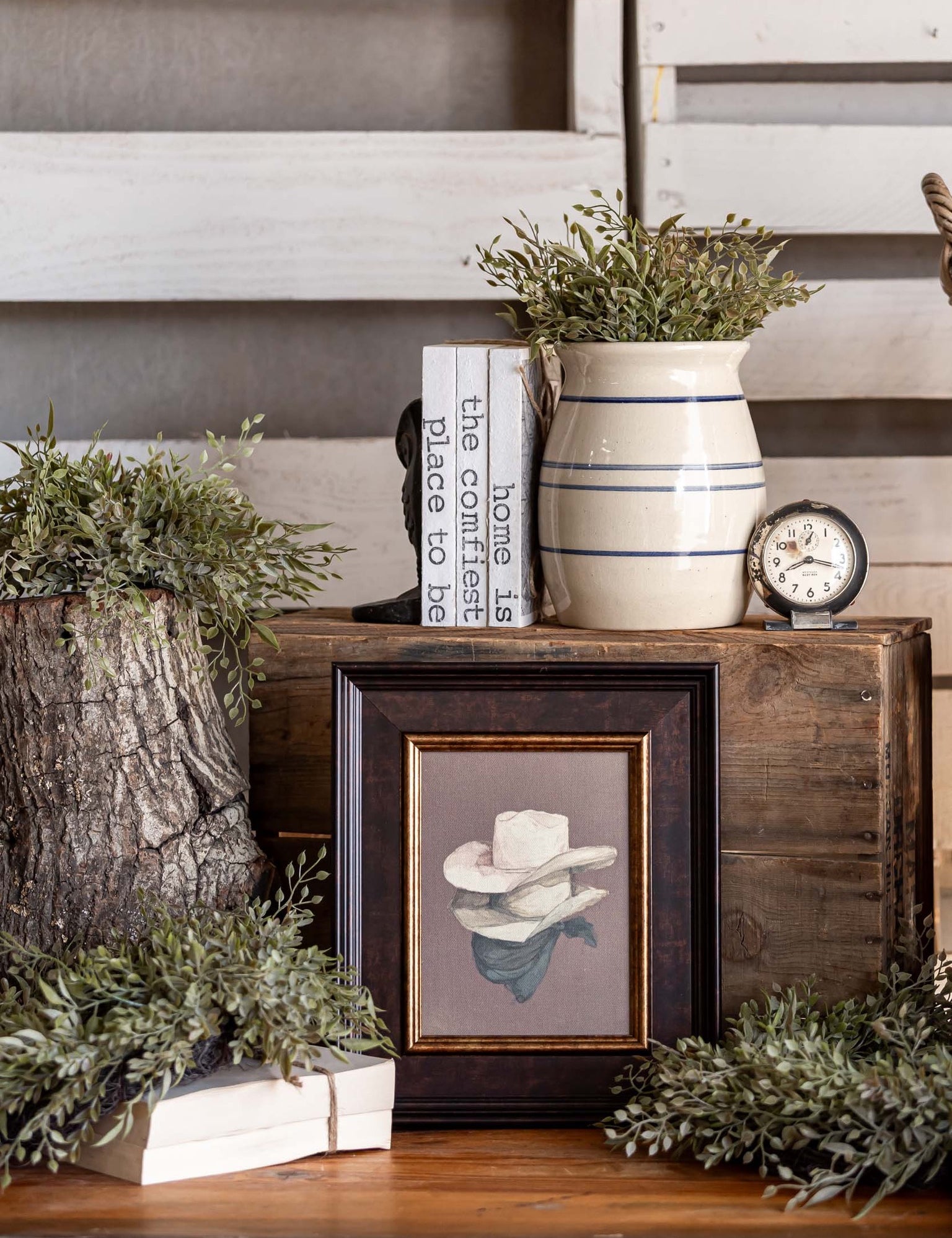 Stacked Cowboy Hats Framed Art Petal Lane Home