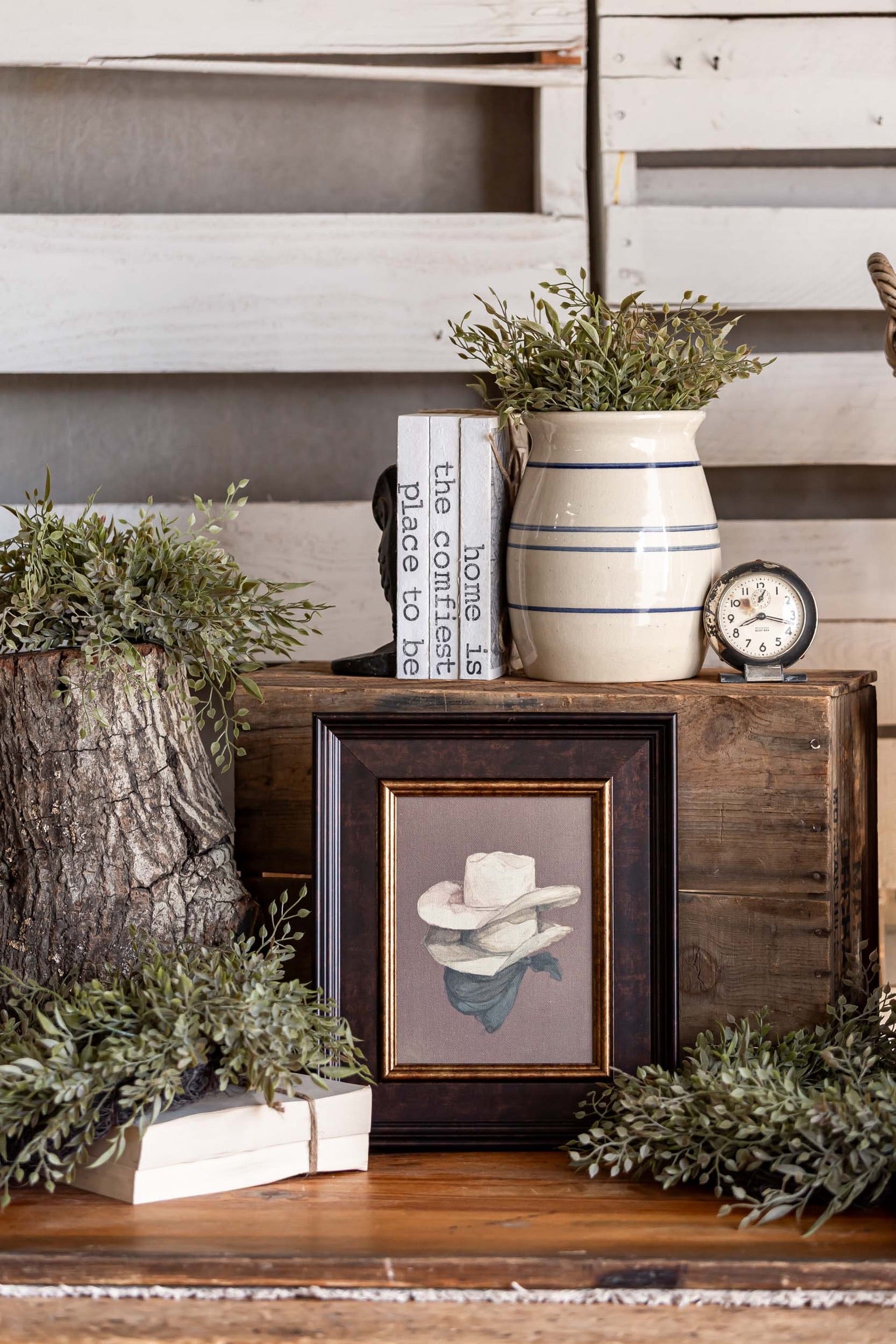 Stacked Cowboy Hats Framed Art Petal Lane Home