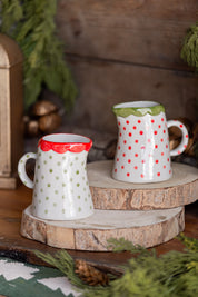 Hand-Painted Christmas Dotted Creamer Creative Co-Op