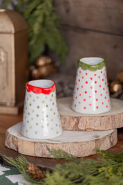 Hand-Painted Christmas Dotted Creamer Creative Co-Op