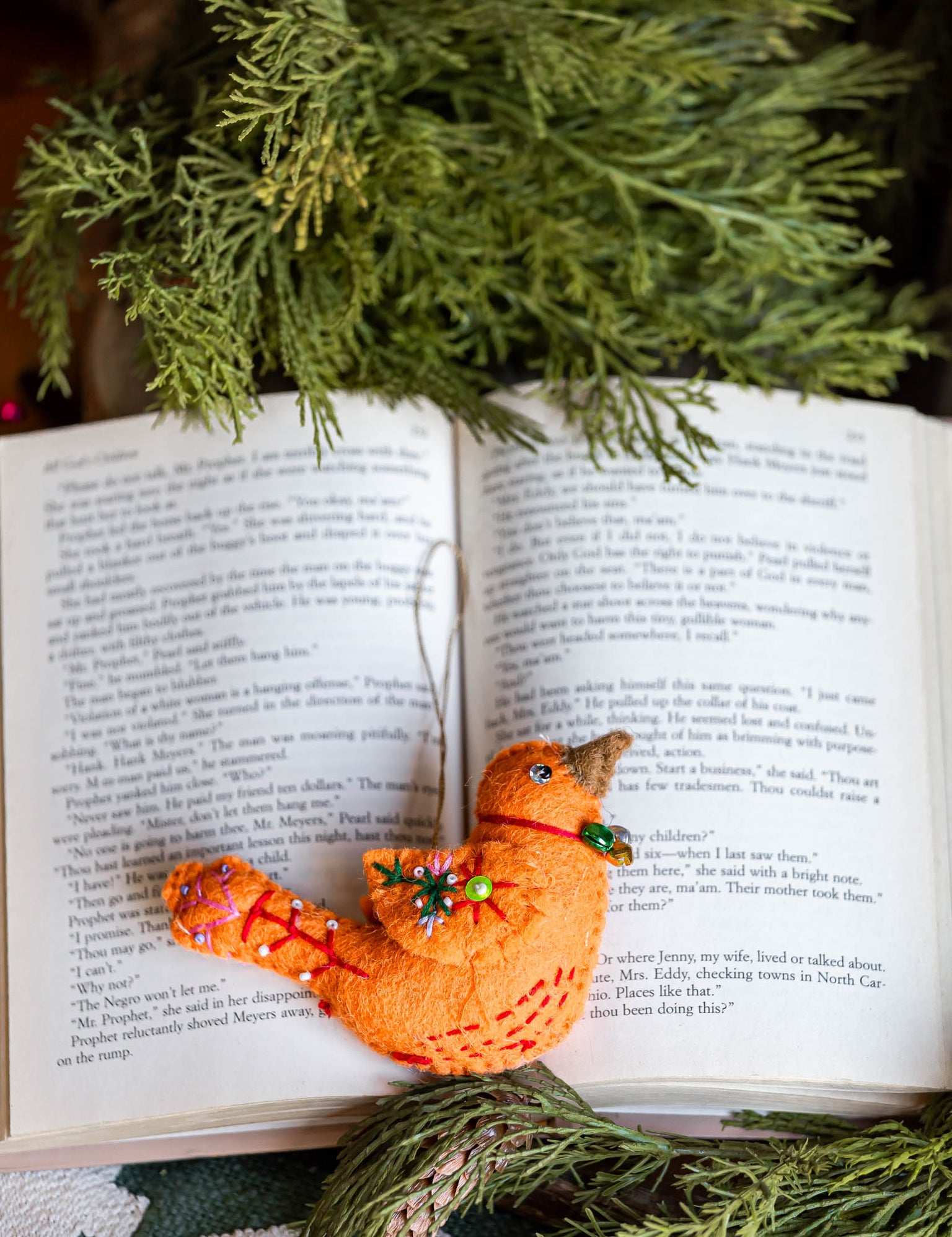 Handmade Wool Bird Ornament Creative Co-Op