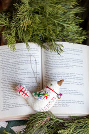 Handmade Wool Bird Ornament Creative Co-Op