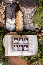 Stoneware Village House Ornament Set Creative Co-Op