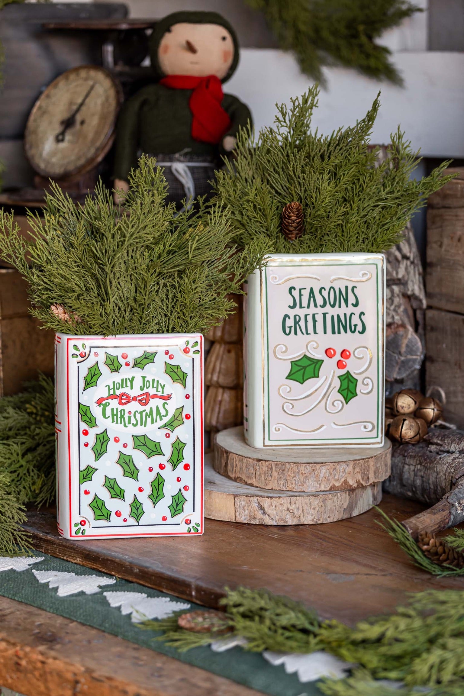 Holiday Book Shaped Vase Creative Co-Op