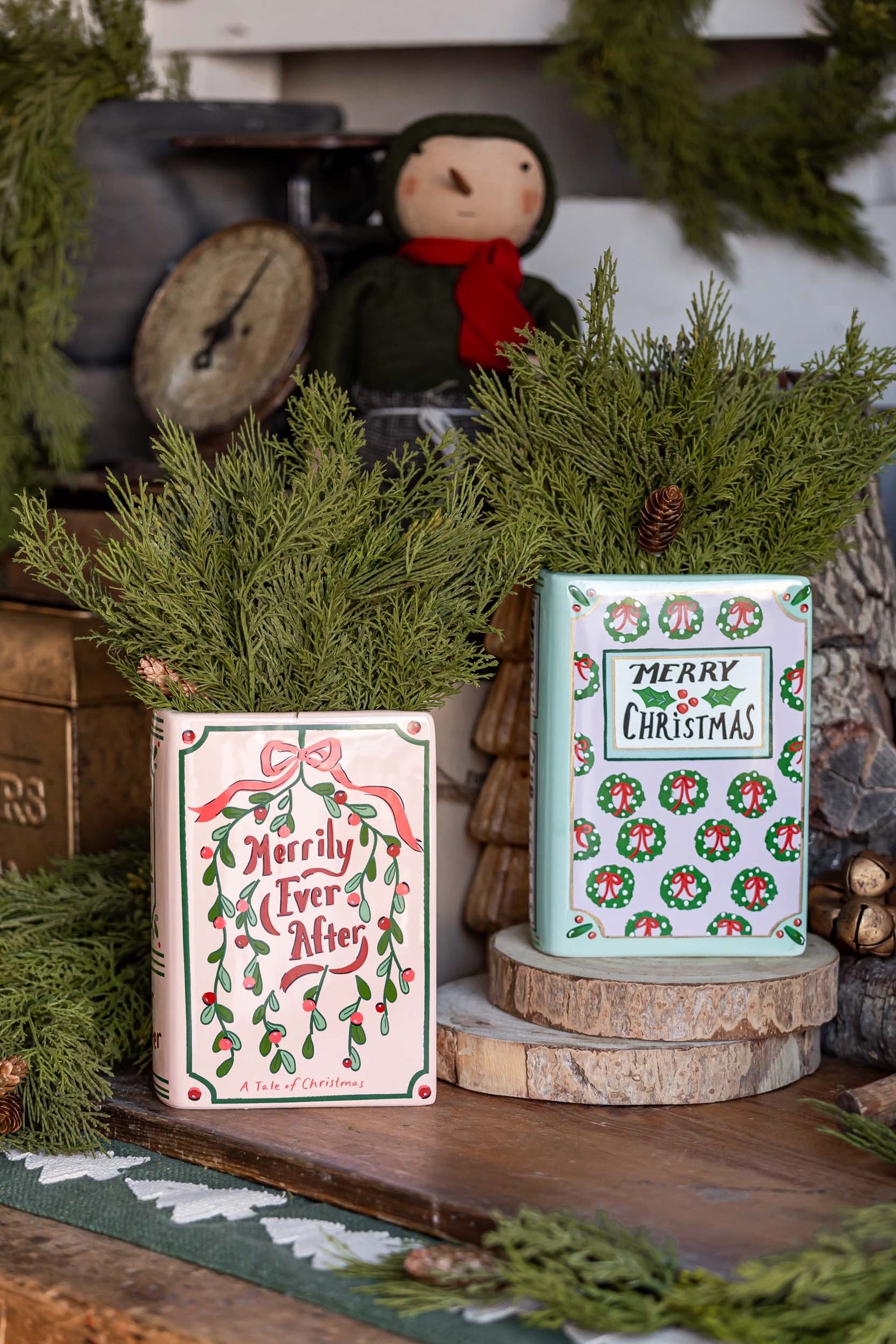 Holiday Book Shaped Vase Creative Co-Op