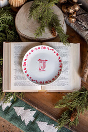 Stoneware Red Holiday Icon Dish Creative Co-Op