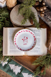 Stoneware Red Holiday Icon Dish Creative Co-Op