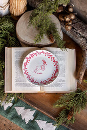 Stoneware Red Holiday Icon Dish Creative Co-Op