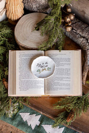 Stoneware Holiday Saying Plate Creative Co-Op