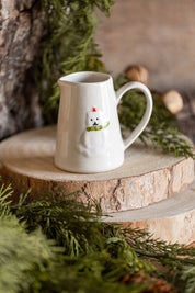 Embossed Stoneware Holiday Animals Creamer Creative Co-Op