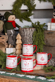 Stoneware Red Holiday Icon Mug Creative Co-Op
